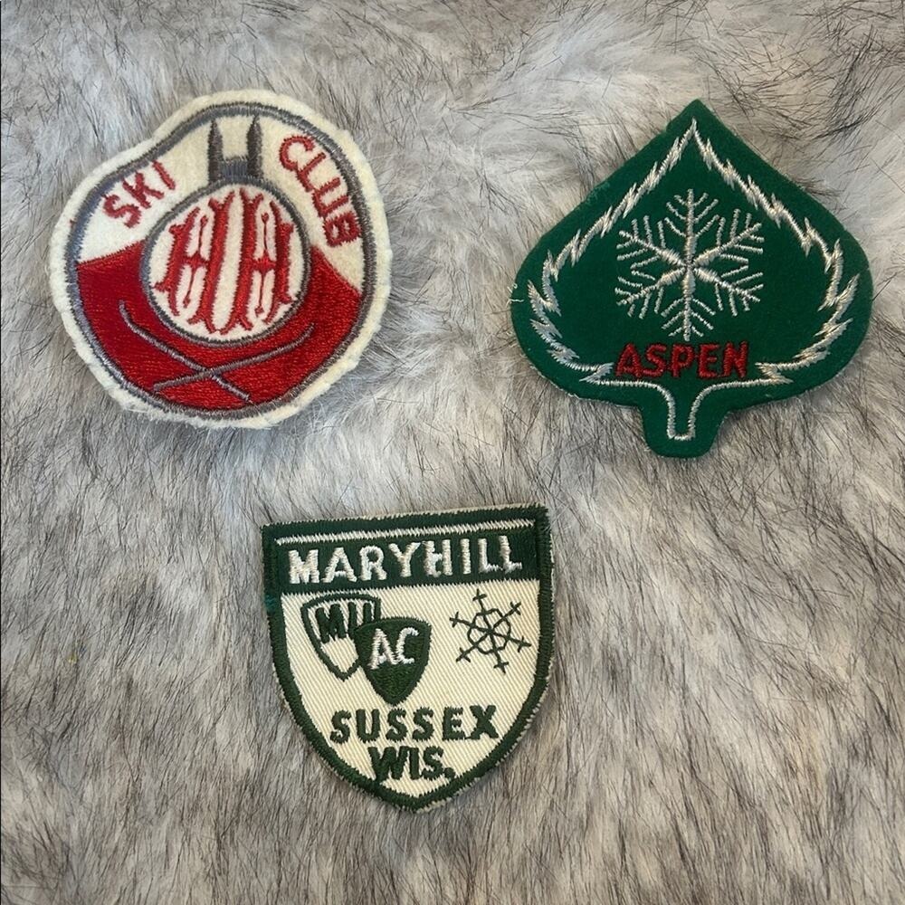 60s Vintage Mary Hill, Heiliger Huegel Ski Club, and Aspen ski patch Lot of 3